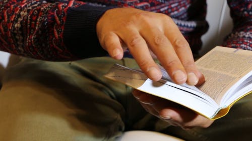 Person Going Through A Bible