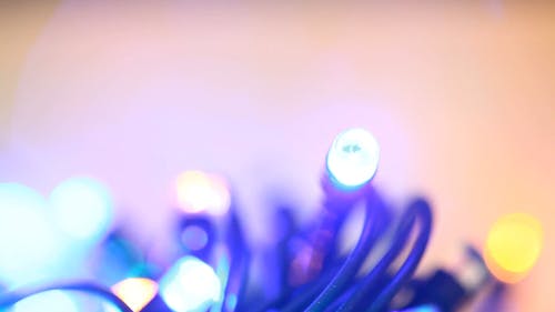 Close-Up Video Of Blinking Christmas Lights