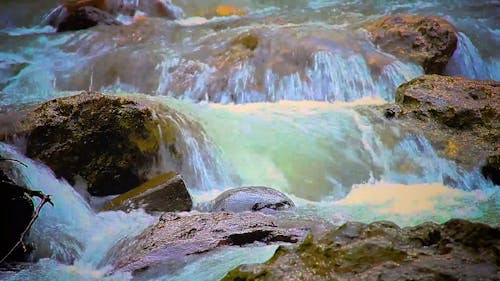 Close Up Footage Of Waterfalls