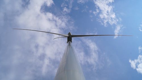 Low Angle Shot Of Wind Turbine