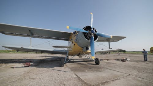 Video of a Starting an Engine on a Plane