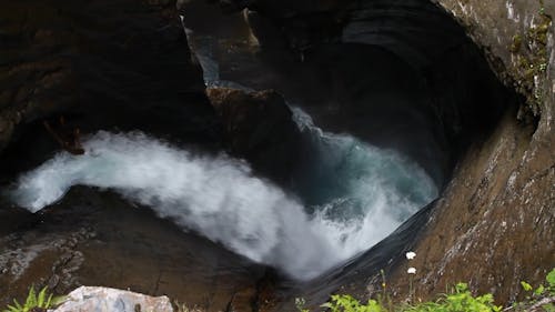 High Angle Shot Of Waterfalls