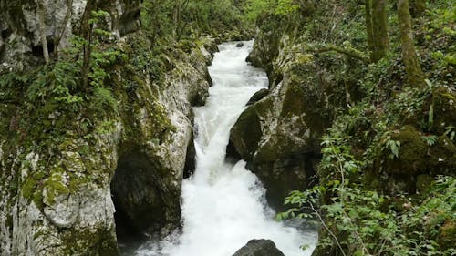 Water Flowing Through Rocks