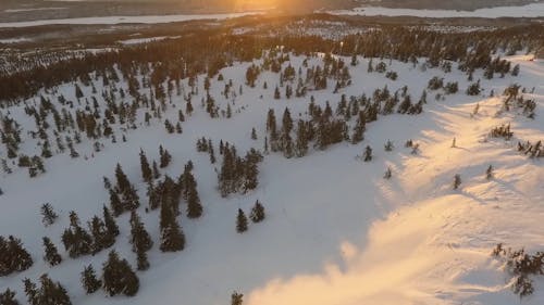 Vue Aérienne Du Coucher Du Soleil