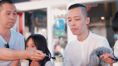 A Family Eating Ice Cream