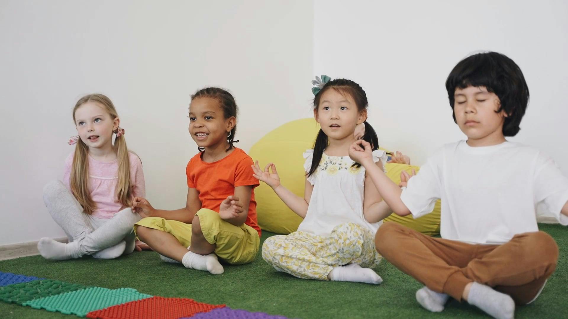 Children Sitting In Yoga Position Learning To Concentrate · Free Stock ...