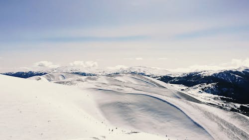 Aerial Footage of Mountains Covered with Snow