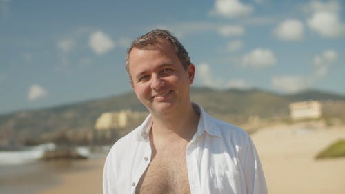 Smiling Man at the Beach