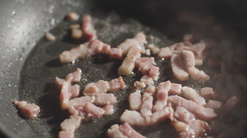 Bacon Bits in a Hot Pan