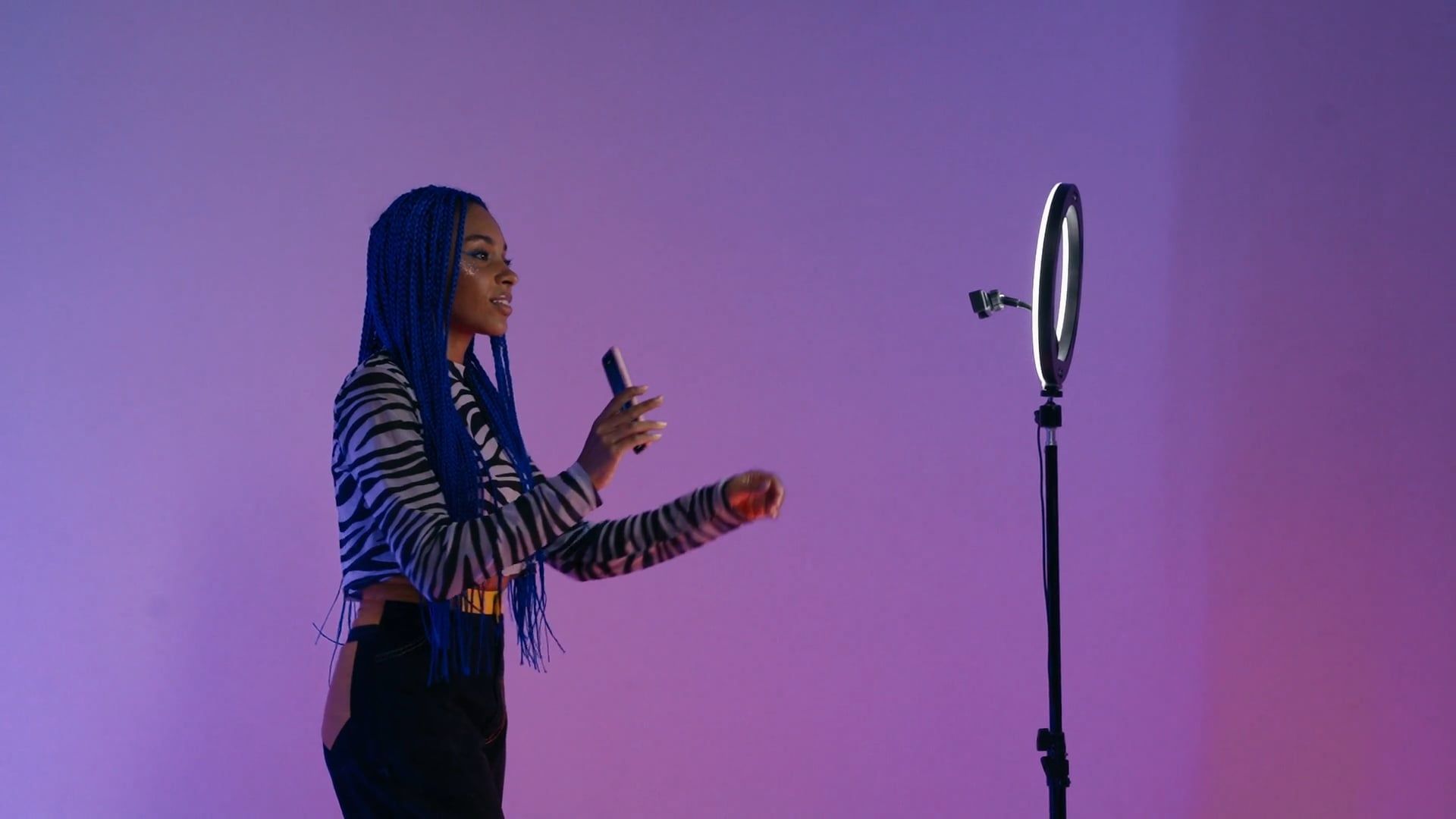 Woman Dancing In Front of a Ring Light Free Stock Video Footage ...