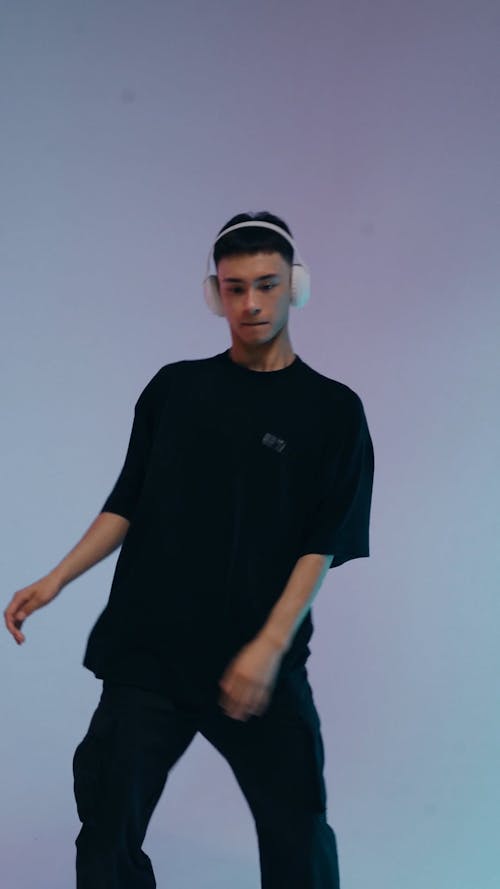 A Man Dancing with Headphones 