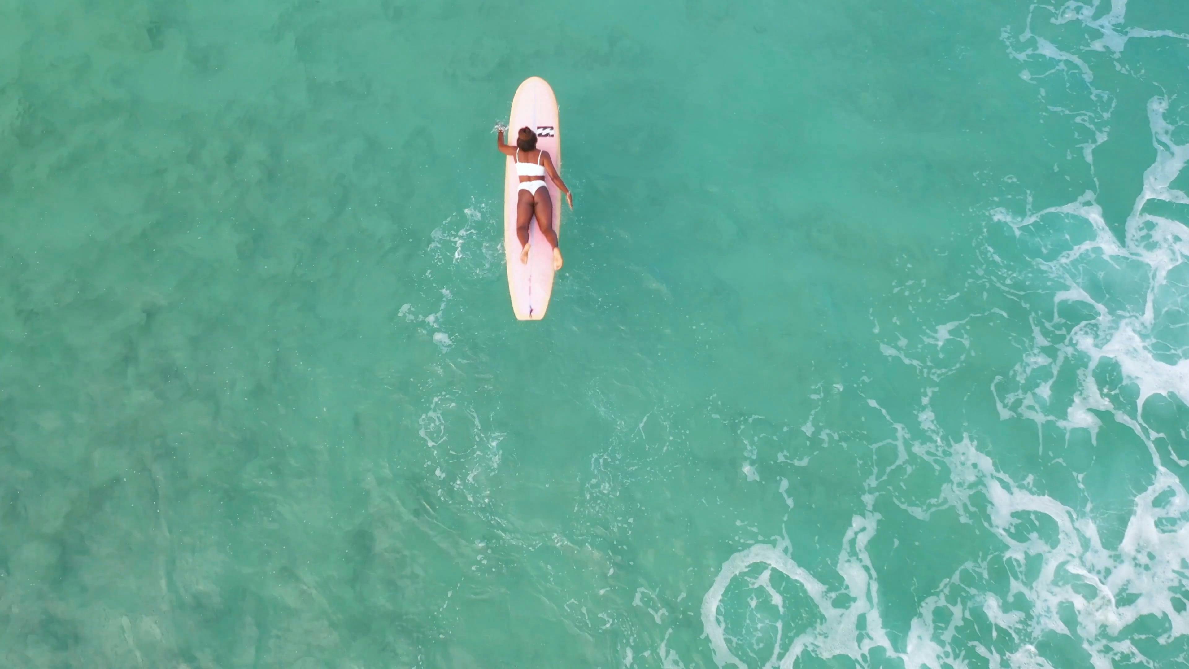 Woman On a Surfboard · Free Stock Video