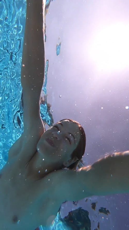 Slow Motion of a Man Underwater