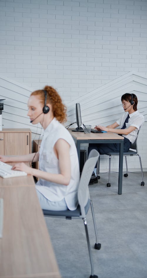 Young People Working at a Call Center