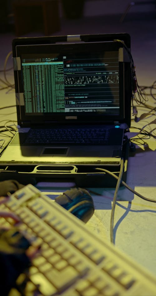 Hacker Entering Codes to a Computer Laptop