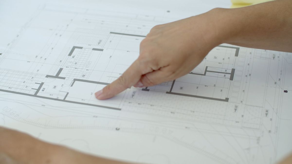 Close-up takeoff review of a detailed floor plan