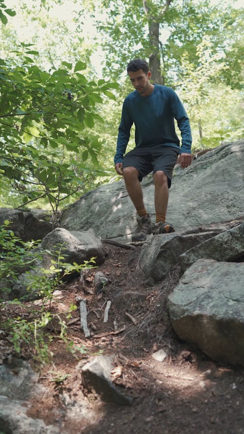 Man Doing Trek on the Forest