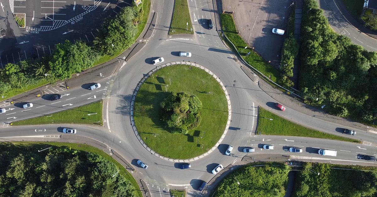Roundabout High Resolution Drone Footage of a Roundabout Free Stock Video Footage, Royalty-Free 4K ...