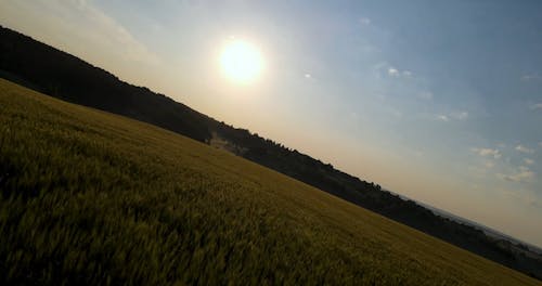 Drone Footage Of Farmland During Sunset