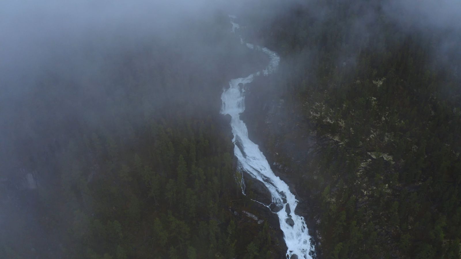 Drone Footage of a Waterfall and Trees Free Stock Video Footage ...