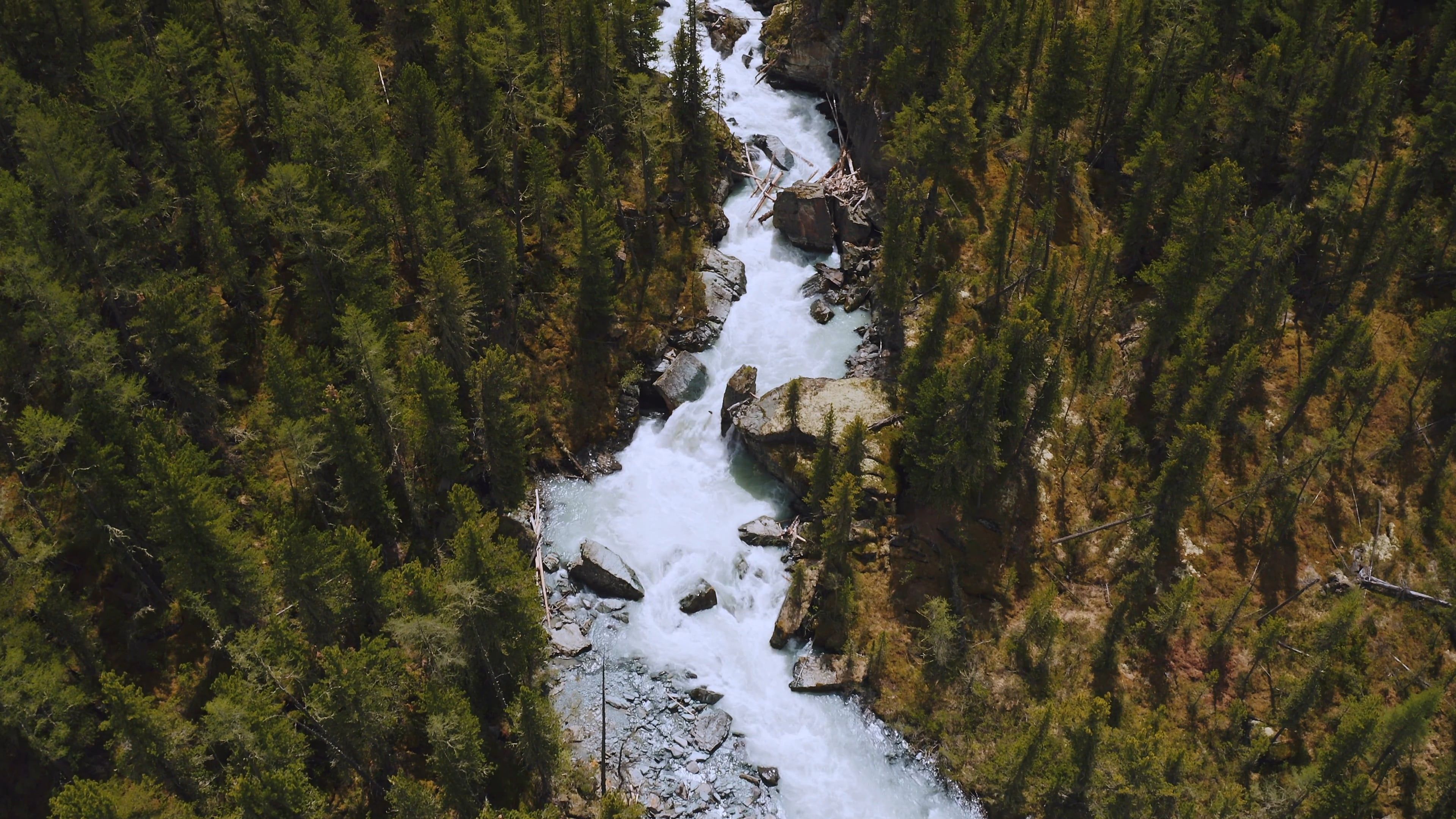 Aerial Footage of Water Flowing in the River Free Stock Video Footage ...