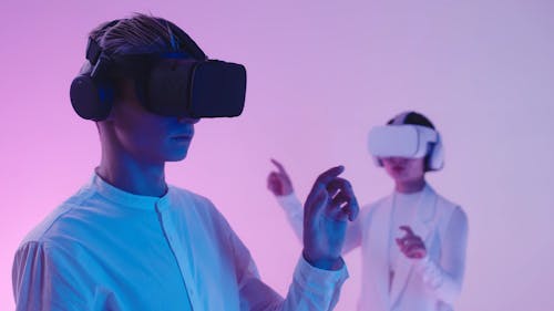 A Man Wearing VR Goggles