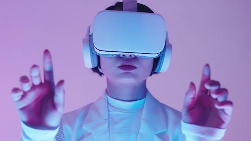 A Woman Wearing VR Goggles