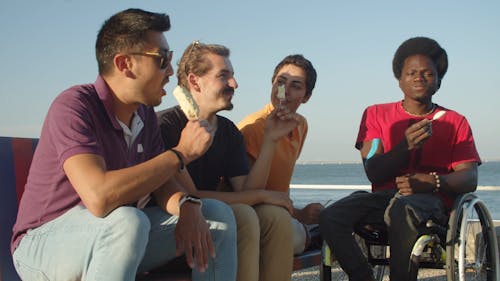 A Group of Friends Eating Ice Cream