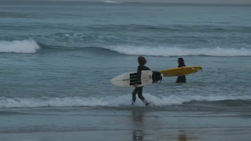 Mensen Met Surfplank Op Strand