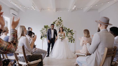 Couple Walking Down the Aisle