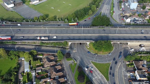 Drone Footage of Cars on the Road