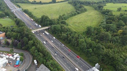 Drone Footage of Cars on the Road