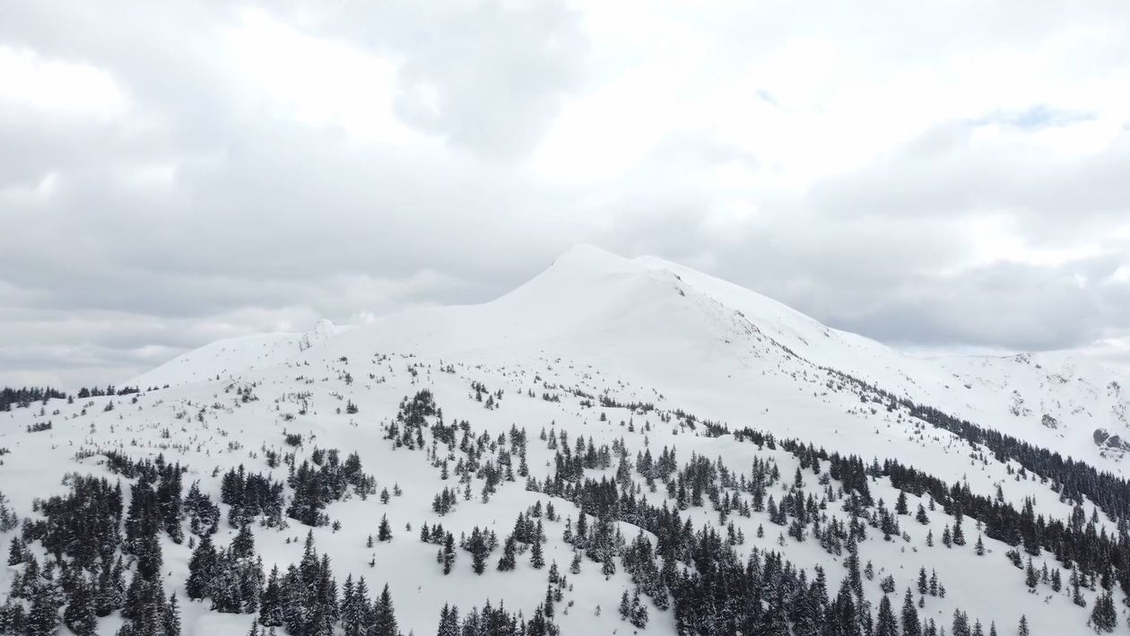 Drone Footage of a Snow Covered Mountain Free Stock Video Footage ...