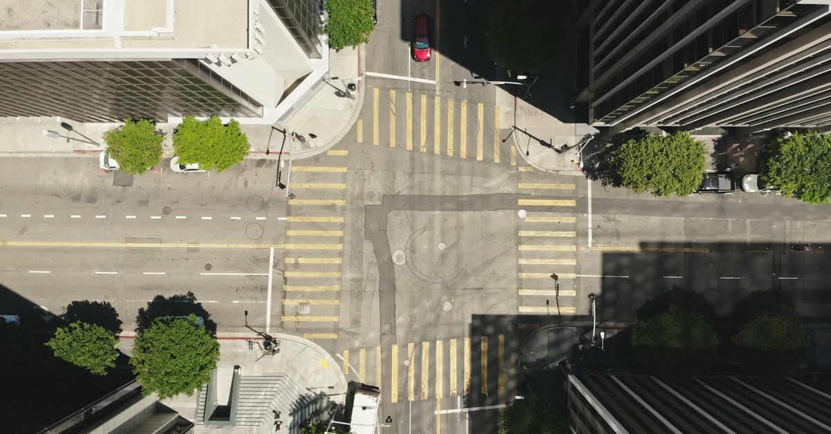 Drone Footage of an Intersection Free Stock Video Footage, Royalty-Free ...