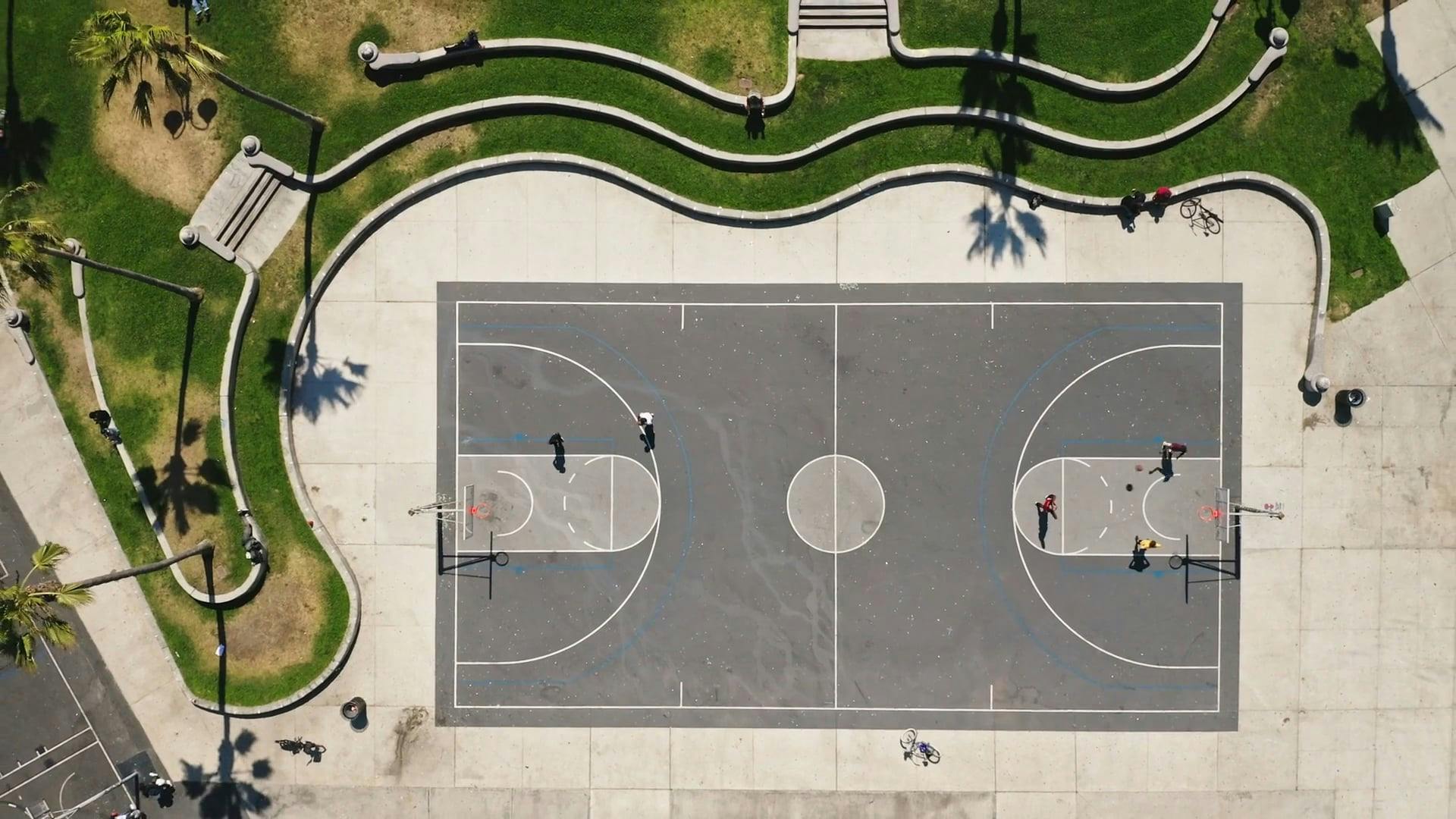 Aerial View of Basketball Courts In Los Angeles Free Stock Video