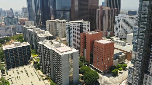 Drone Footage of Tall Buildings in the City