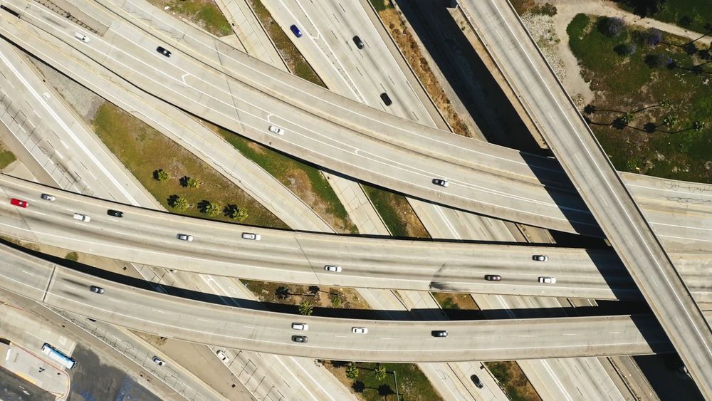 Aerial View Of A Freeway · Free Stock Video
