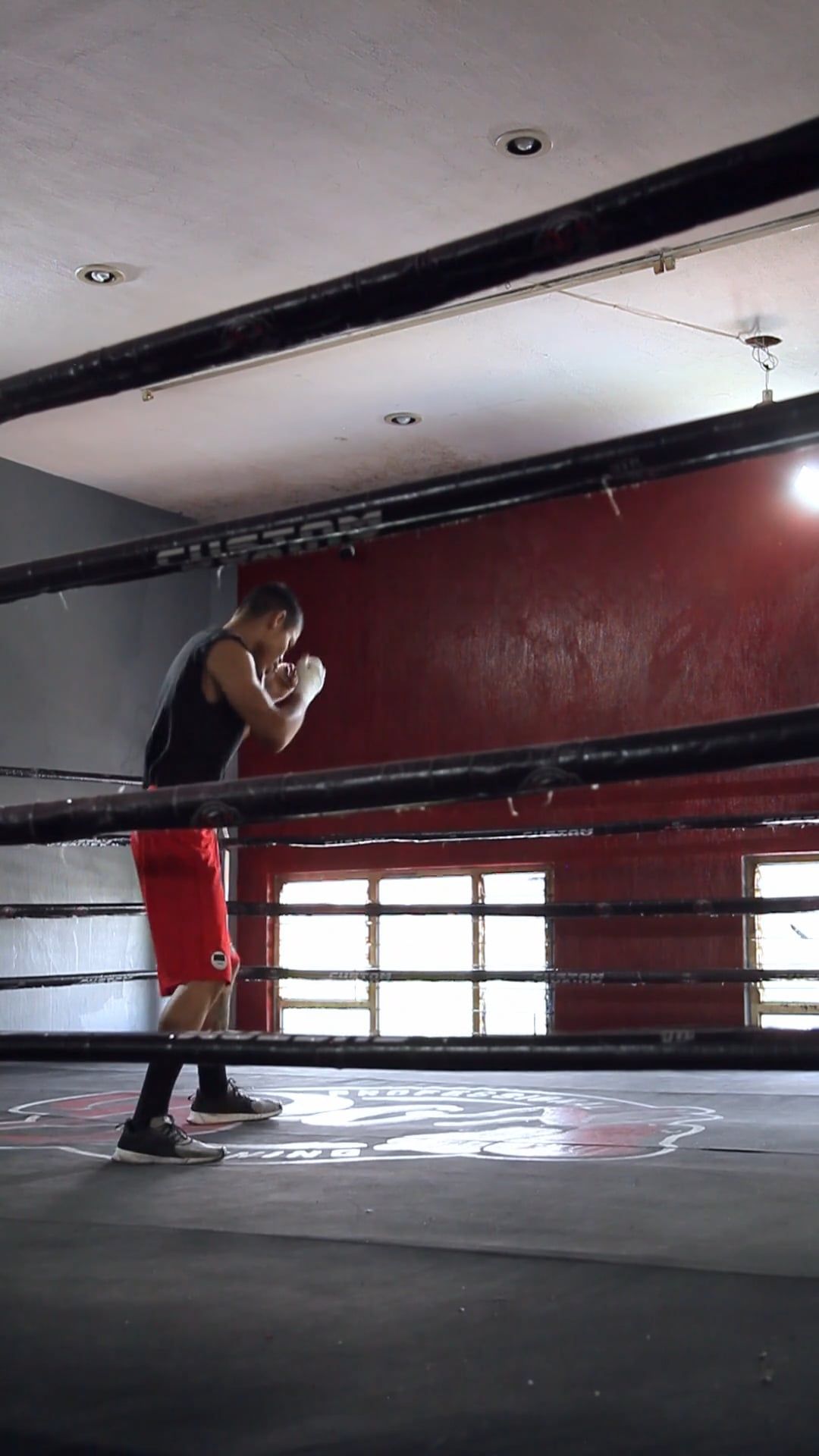 A Man Showing His Punching Skills Inside the Boxing Ring · Free Stock Video