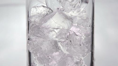 A Glass of Soda With Ice Cubes