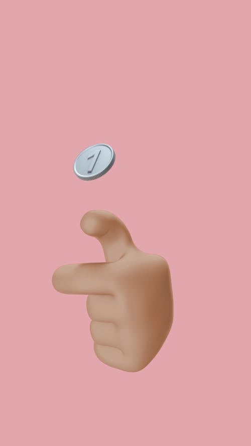 Animation of a Hand Flipping a Coin