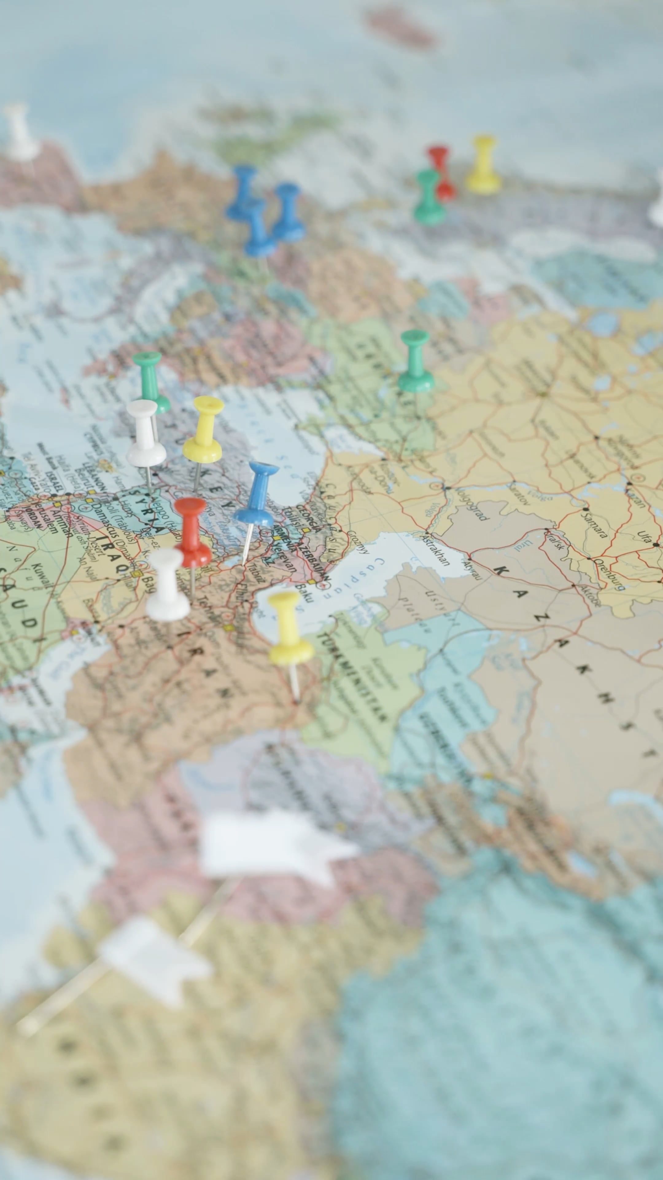 Person Putting Pins on a Paper World Map Free Stock Video Footage ...