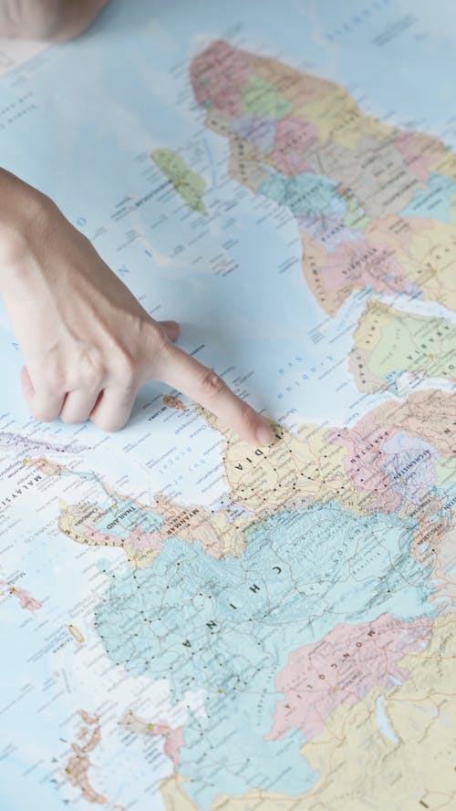 Pointing at a Country in a World Map