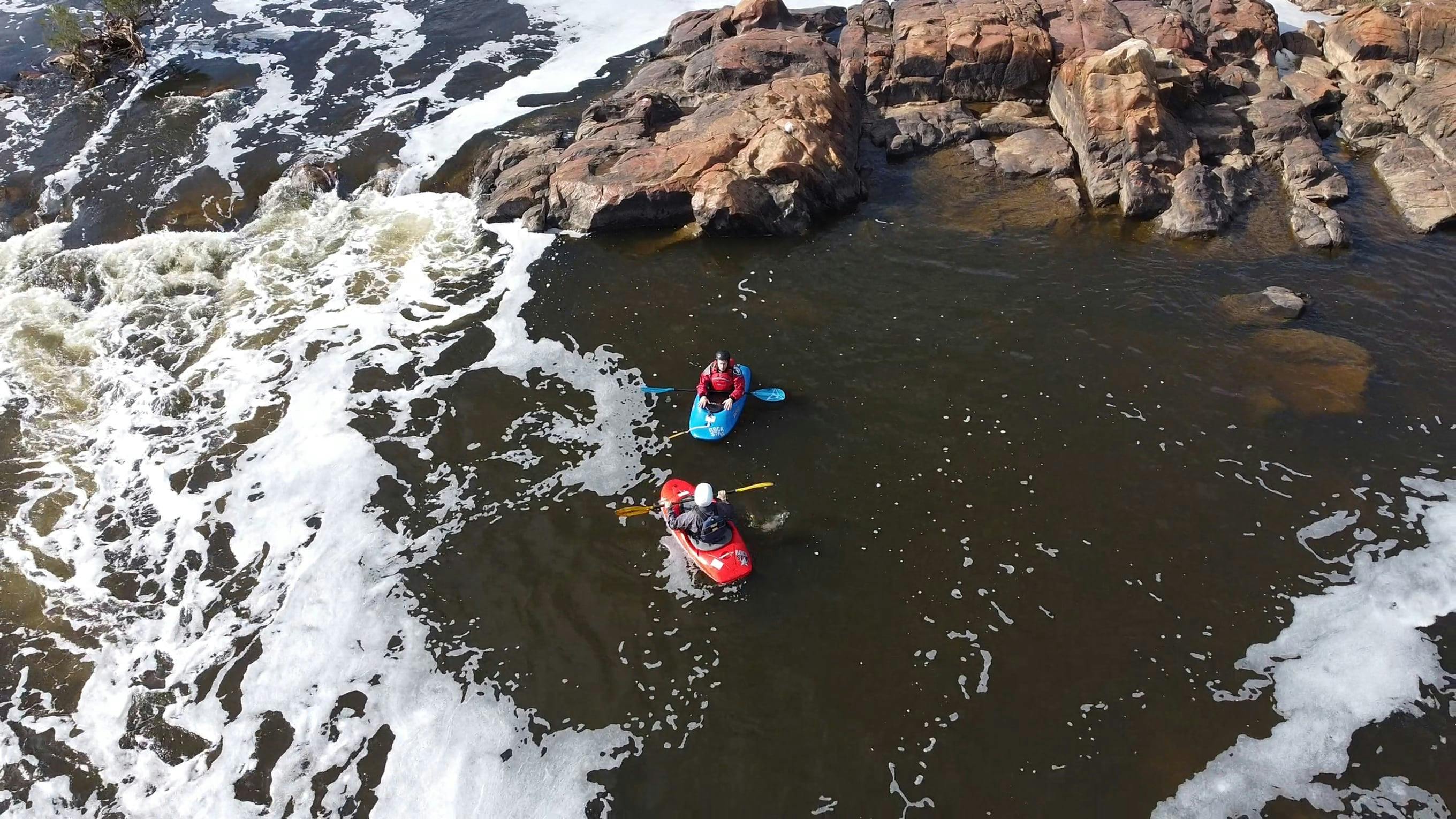Kayaking in the River Rapids Free Stock Video Footage, RoyaltyFree 4K