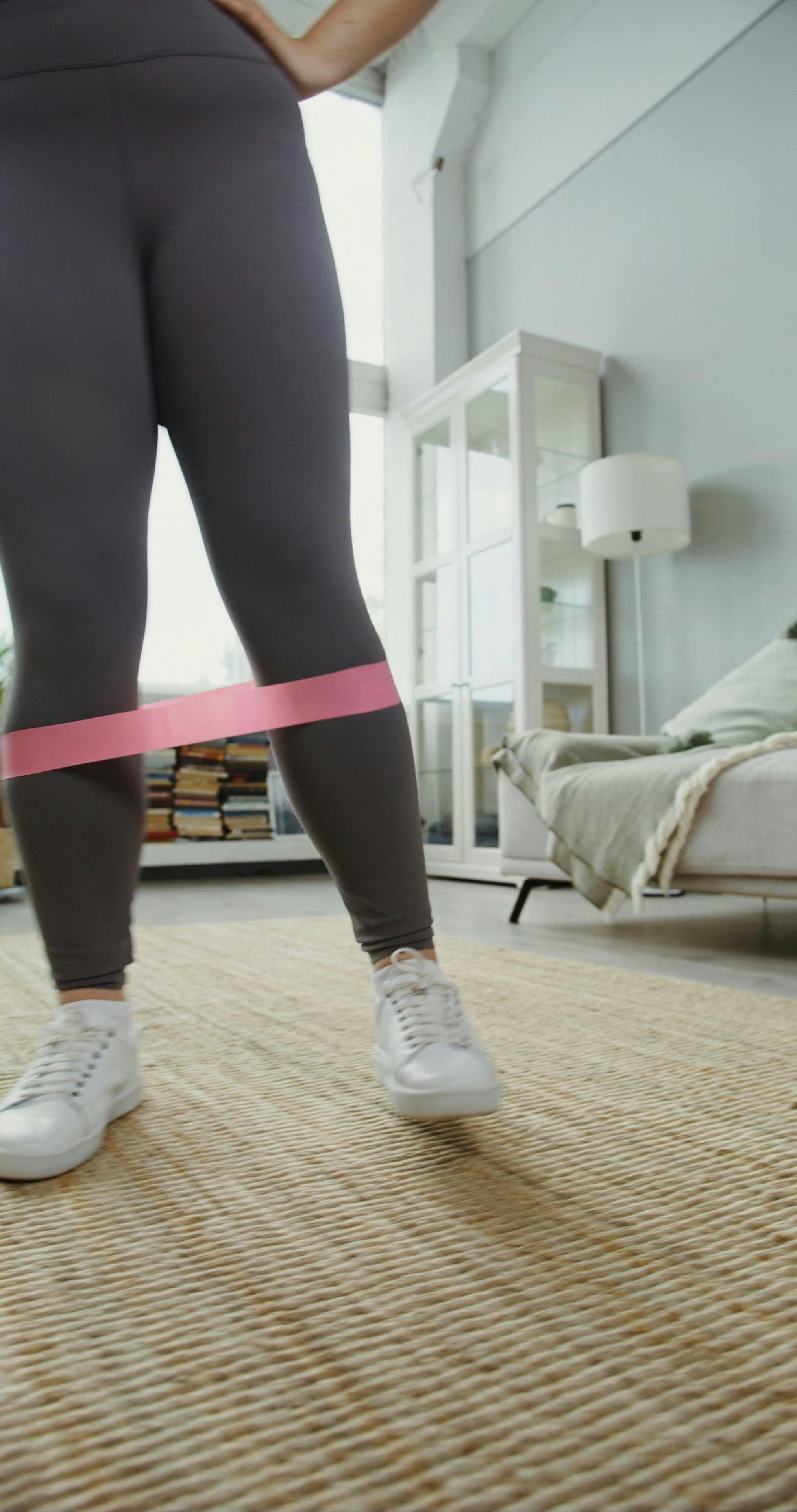 Woman Doing a Leg Exercise Using a Resistance Band · Free Stock Video