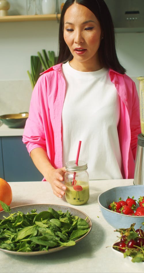Woman Drinking a Healthy Smoothie