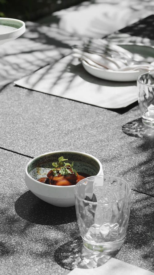 Tableware Setting on a Granite Top