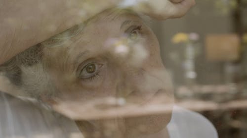 Close up of a Melancholic Elderly Woman