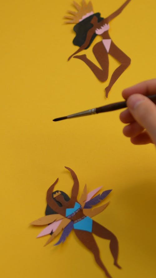 Close Up Video of a Person Writing with a Paintbrush
