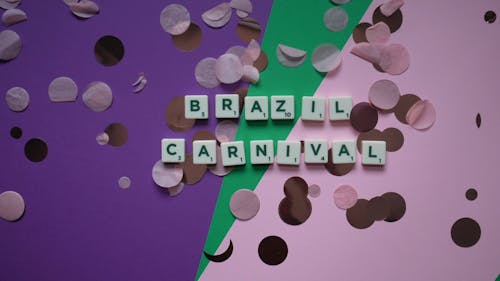 Brazil Carnival Spelled with Scrabble Tiles