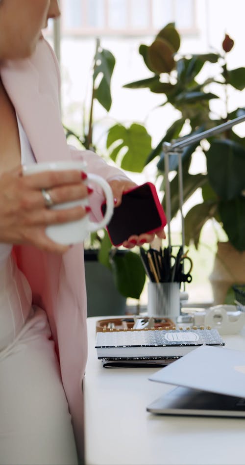 A Woman Preparing for Work